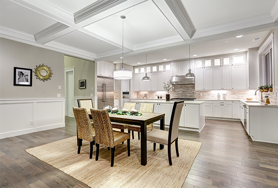 Luxury kitchen and dining room
